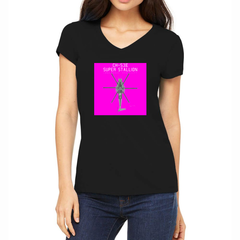 Ch 53e Super Stallion Military Helicopter Women's V-Neck T-Shirt by selaynanas | Artistshot