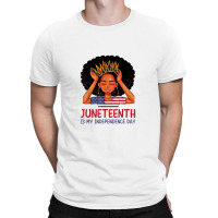 Junenth Is My Independence Day 4th July Black Afro Flag T-shirt | Artistshot