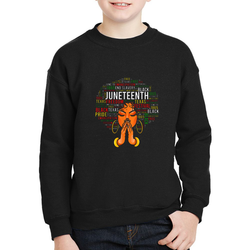 Junenth Melanin Black Women Natural Hair Afro Word Art Youth Sweatshirt by kerjalembor | Artistshot