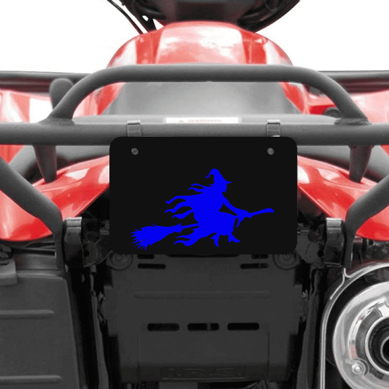 Witch Broom Flying Halloween Atv License Plate | Artistshot