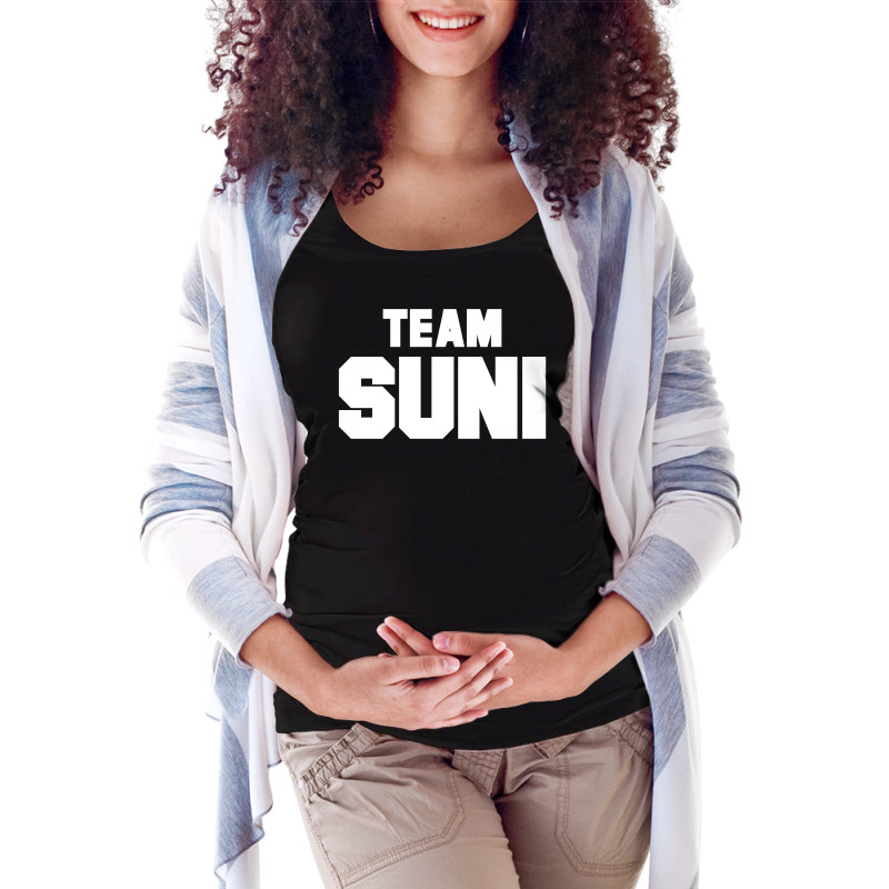 Team Suni - Black And White Maternity Scoop Neck T-shirt by HelloShop | Artistshot