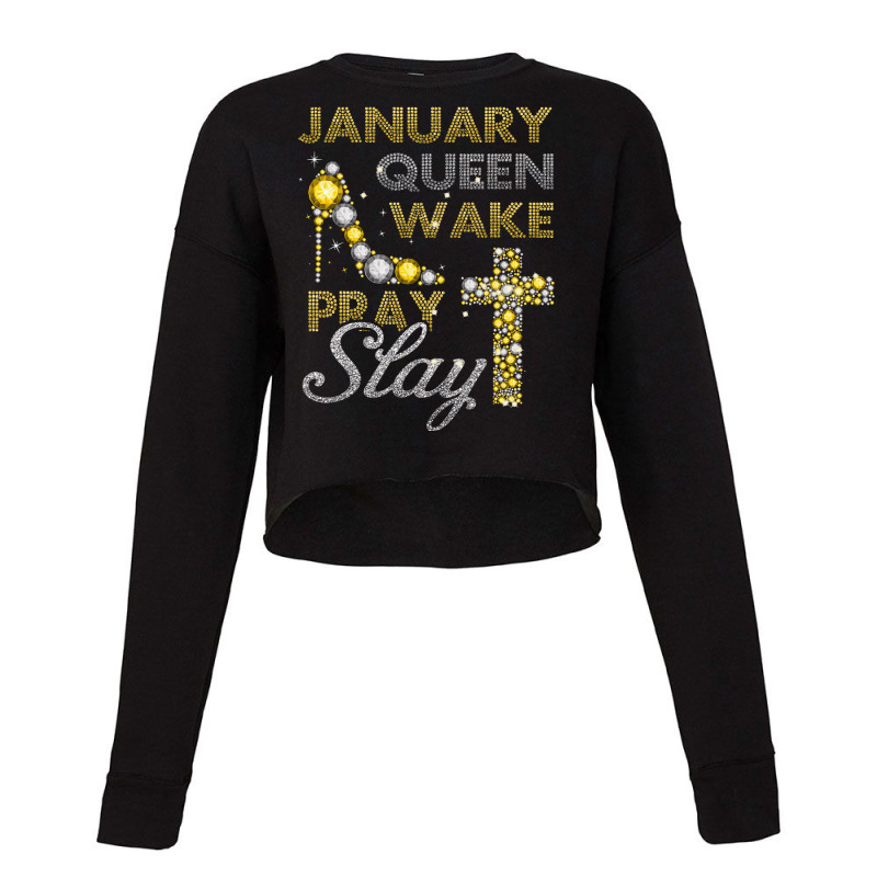 January Queen Bling Shirt, Birthday Bling, Birthday Shirt Cropped Sweater by Bundletopsvg | Artistshot