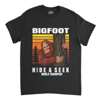 Camping Bigfoot Hiding Behind A Tree Hide Seek World Champion Classic T-shirt | Artistshot