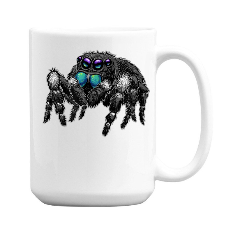 Daring Bold Jumping Spider Phidippus Audax Cute Arachnid T Shirt 15 Oz Coffee Mug | Artistshot