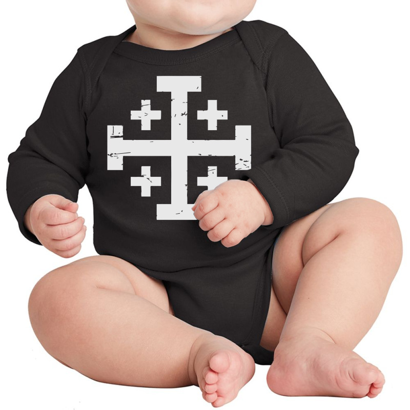 Crusader Cross Of Jerusalem Long Sleeve Baby Bodysuit | Artistshot