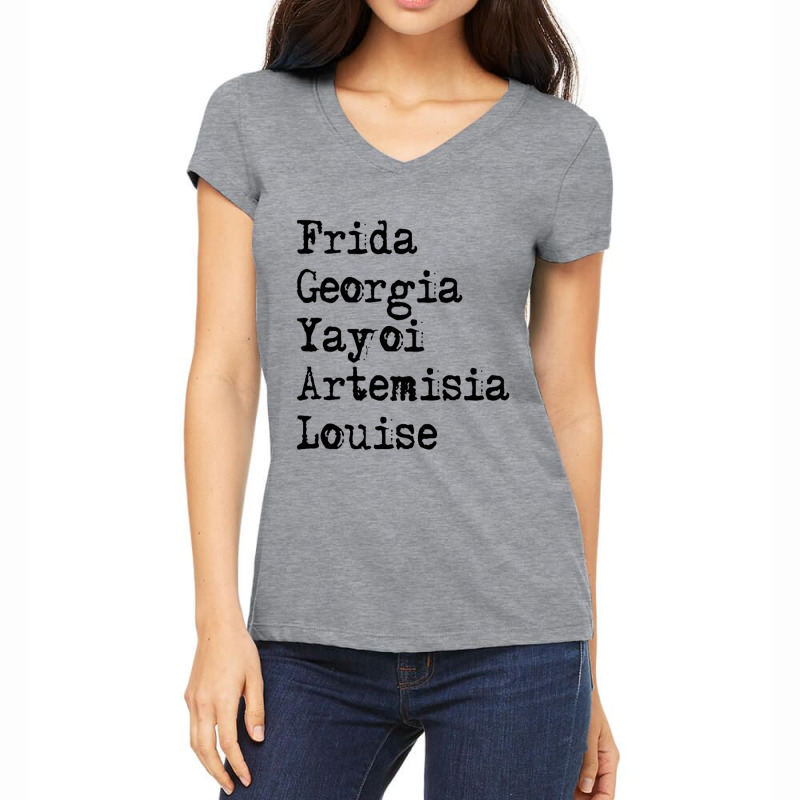 Frida Georgia Yayoi Artemisia Louise For Light Women's V-Neck T-Shirt by nbobatiga | Artistshot