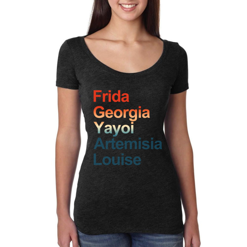 Frida Georgia Yayoi Artemisia Louise Women's Triblend Scoop T-shirt by nbobatiga | Artistshot