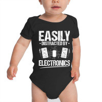 Electrician Easily Distracted By Electronics Electrician Baby Bodysuit | Artistshot