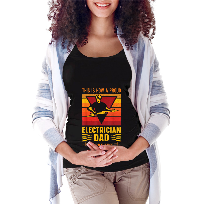 Electrician Electrician Dad Electronics Technician Father Lineman Dad Maternity Scoop Neck T-shirt by urethrapricey | Artistshot