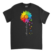 Womens Choose Kind Autism Awareness Rainbow Sunflower Warrior Gifts V Classic T-shirt | Artistshot