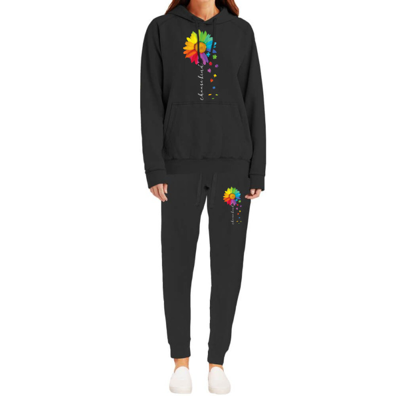 Womens Choose Kind Autism Awareness Rainbow Sunflower Warrior Gifts V Hoodie & Jogger Set | Artistshot