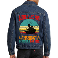 Father Son Fishing Partners For Life Vintage Men Denim Jacket | Artistshot