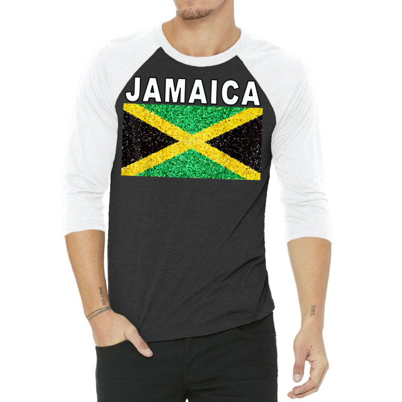 Jamaica Flag Artistic Jamaican National Pride T Shirt 3/4 Sleeve Shirt by rainandehay | Artistshot