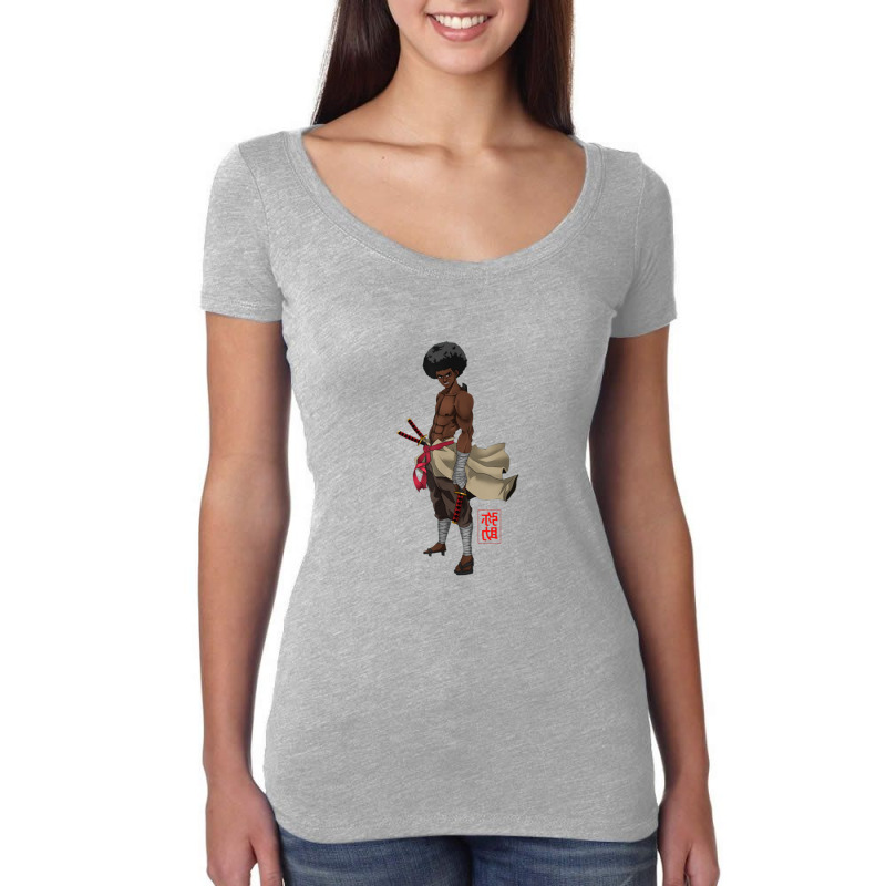 Samurai Afro Black Yasuke Sengoku Warrior Ronin Anime Fan Women's Triblend Scoop T-shirt by dwindupadi | Artistshot