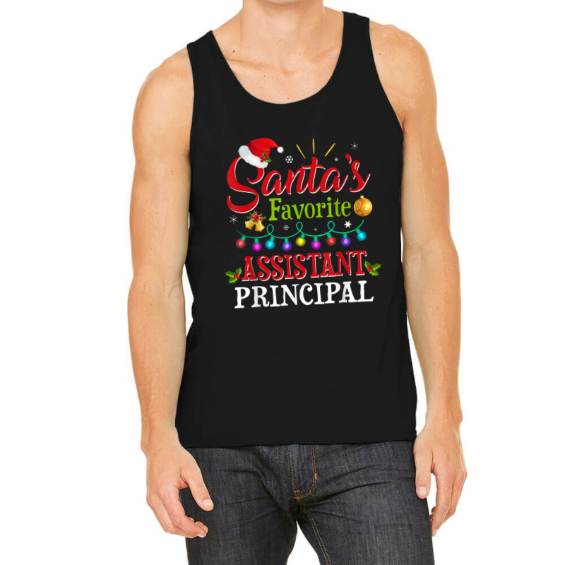 Santa's Favorite Assistant Principal Christmas Light Tank Top by dwindupadi | Artistshot