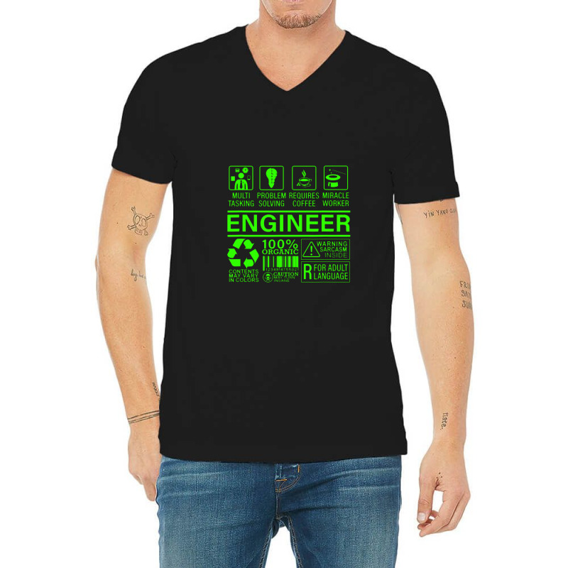 Engineer Definition Gift, It Compuper Skills Multitasking V-neck Tee | Artistshot