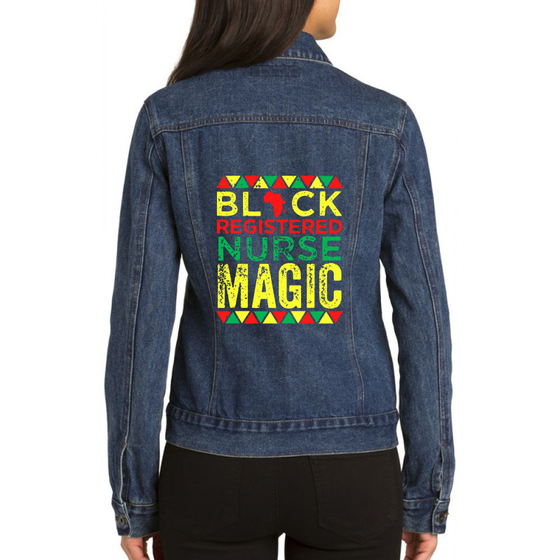 Black Registered Nurse Magic Ladies Denim Jacket | Artistshot