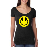 Smiley Headphones Women's Triblend Scoop T-shirt | Artistshot