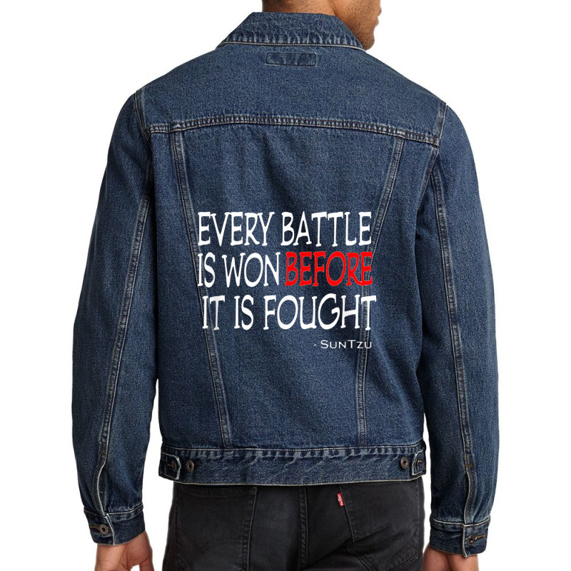 Every Battle Is Won Before It Is Fought Sun Tzu Men Denim Jacket | Artistshot