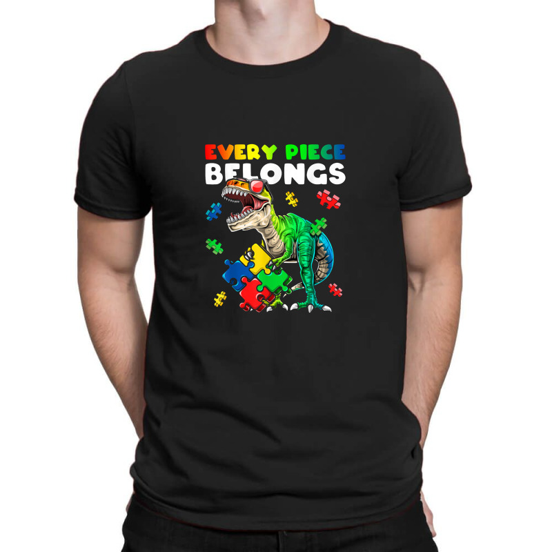 Every Piece Belongs Dinosaur Autism Awareness Puzzle T-shirt | Artistshot