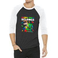 Every Piece Belongs Dinosaur Autism Awareness Puzzle 3/4 Sleeve Shirt | Artistshot