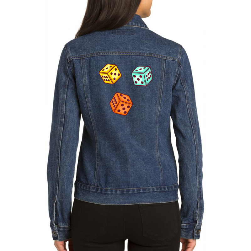 Ludo Dice Game Ladies Denim Jacket | Artistshot