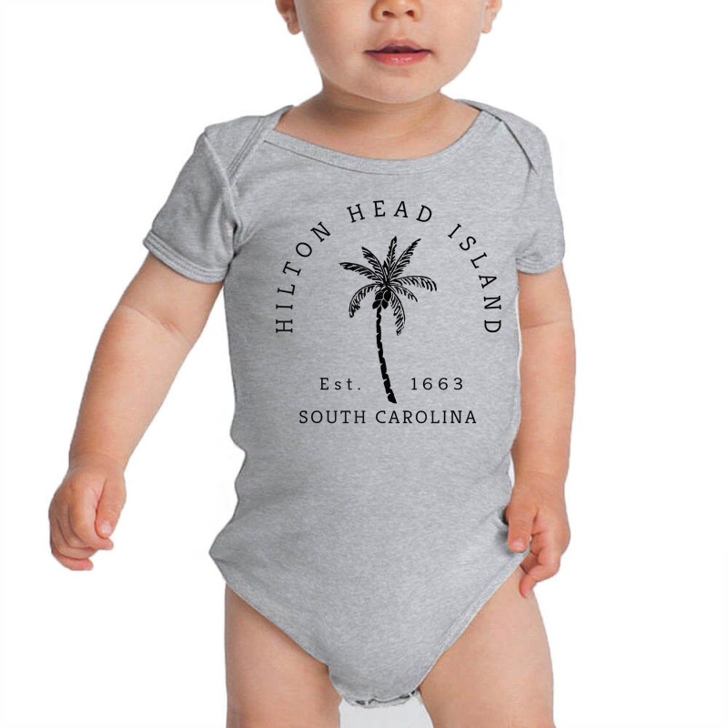 Retro Cool Original Hilton Head Island Palm Tree Novelty Art T Shirt Baby Bodysuit by waltervanderwilt1 | Artistshot