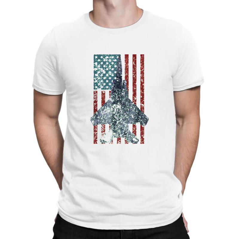 F 15 Eagle Jet Fighter Vintage Color American Flag T-shirt | Artistshot