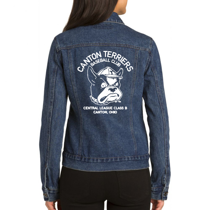 Canton Terriers Retro Baseball Ladies Denim Jacket | Artistshot