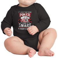 Funny Poker Smart Sport Distressed Texas Hold Em Card Game Long Sleeve Baby Bodysuit | Artistshot