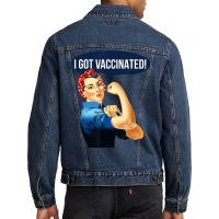 Pro Vaccine Vaccinated Rosie The Riveter Vaccinator T Shirt Men Denim Jacket | Artistshot