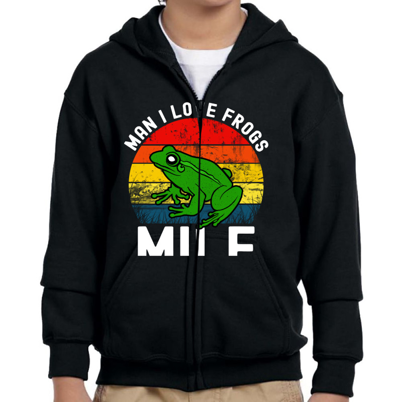 Funny Man I Love Frogs  Vintage Youth Zipper Hoodie | Artistshot