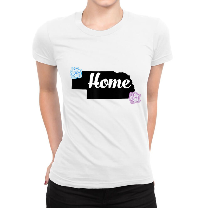 Nebraska Home State Outline Ladies Fitted T-Shirt by sogoodayam | Artistshot