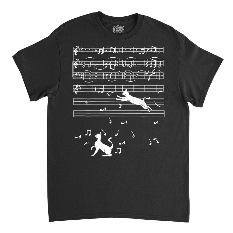 Cat Music Note Cat Animal Lover Meowing Funny T Shirt Classic T-shirt by heartlytreleven | Artistshot