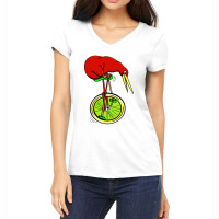 Kiwi Riding A Bike Women's V-neck T-shirt | Artistshot
