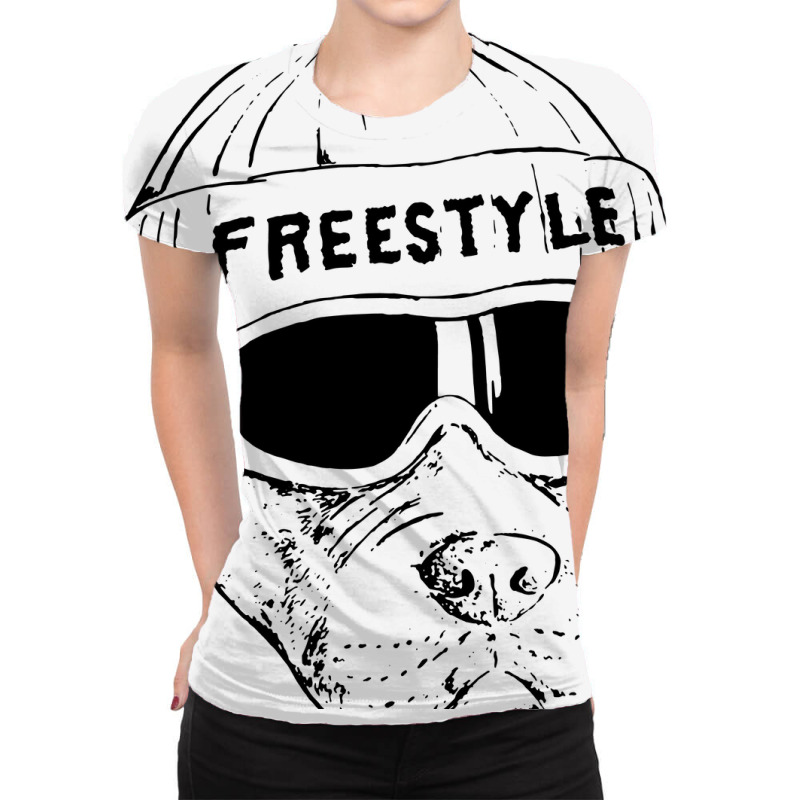 Freestyle Dog Snowboard All Over Women's T-shirt | Artistshot