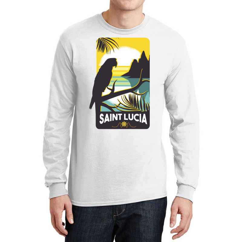 Saint Lucia Long Sleeve Shirts by SamKal | Artistshot