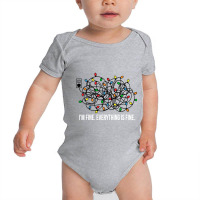 It's Fine I'm Fine Everything Is Fine Teacher Xmas Lights Sweatshirt Baby Bodysuit | Artistshot