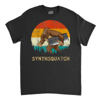 Synthsquatch Bigfoot Holding Synthesizer Synthesiser Design T Shirt Classic T-shirt | Artistshot