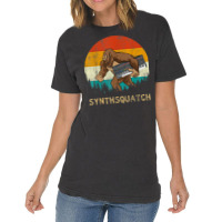 Synthsquatch Bigfoot Holding Synthesizer Synthesiser Design T Shirt Vintage T-shirt | Artistshot