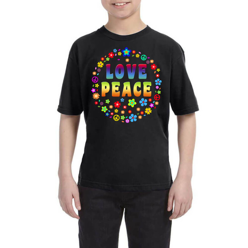 Peace Sign Love T Shirt  70s Hippie Costume T Shirt Youth Tee | Artistshot