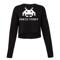 Pixel Art 8 Bits Retro Game Tee. Space Invader Vintage Bug T Shirt Cropped Sweater | Artistshot