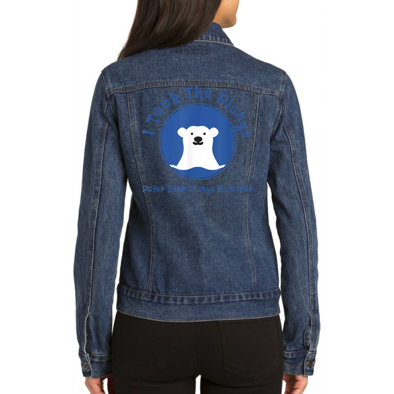 Polar Plunge Polar Bear I Took The Plunge T Shirt Ladies Denim Jacket by franceskagilland | Artistshot