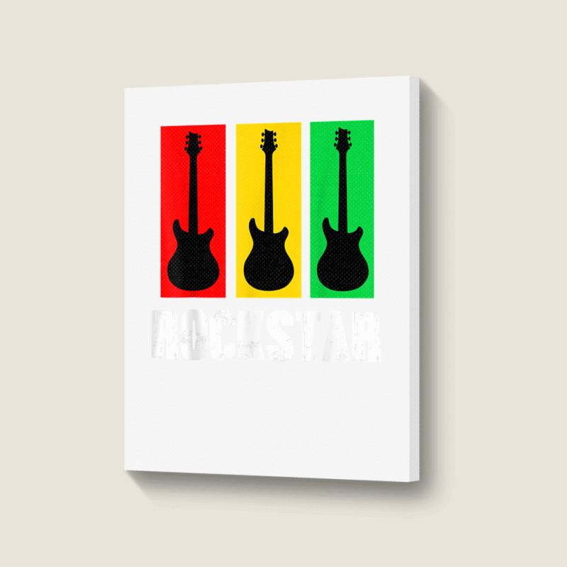 Rockstar Kids Tshirt Vintage Guitar Tshirt Portrait Canvas Print | Artistshot