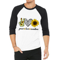 Peace Love Sun.shi.ne  Sunflower Hippie T Shirt 3/4 Sleeve Shirt | Artistshot