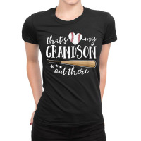 That's My Grandson Out There Gift Women Baseball Grandma Tank Top Ladies Fitted T-shirt | Artistshot