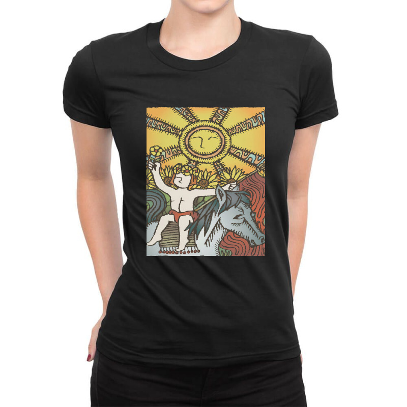 The Sun Tarot Ladies Fitted T-shirt | Artistshot