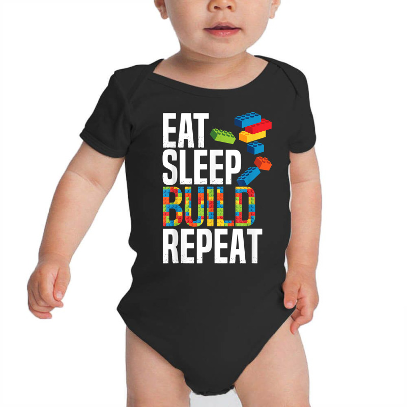 Eat Sleep Build Repeat Building Blocks Bricks Master Builder T Shirt Baby Bodysuit by heartlytreleven | Artistshot