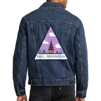 Bali Indonesia Triangular Triangle Building Background T Shirt Men Denim Jacket | Artistshot