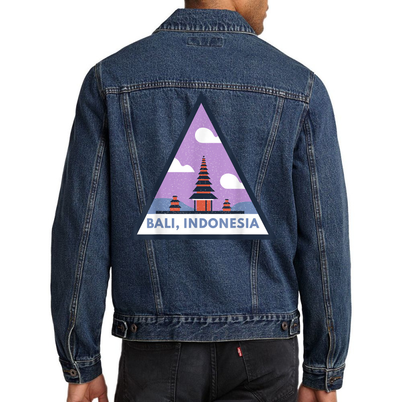 Bali Indonesia Triangular Triangle Building Background T Shirt Men Denim Jacket | Artistshot